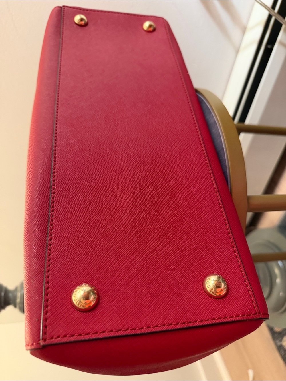 Michael Kors Crimson Saffiano Leather Tote with Gold Hardware - Picture 8 of 10